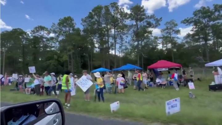 Local activist group protests plans for immigrant detention center at Camp Blanding