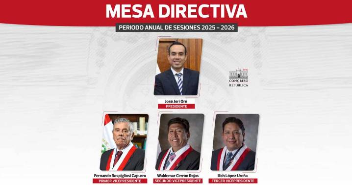 José Jerí liderará la Mesa Directiva del Congreso durante el periodo 2025