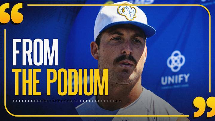 From the Podium: Sean McVay and Nate Landman discuss progression throughout Rams Training Camp, Landman's background and transition into the defense