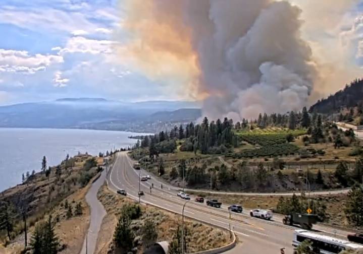 Evacuations underway due to wildfire near Peachland, B.C.