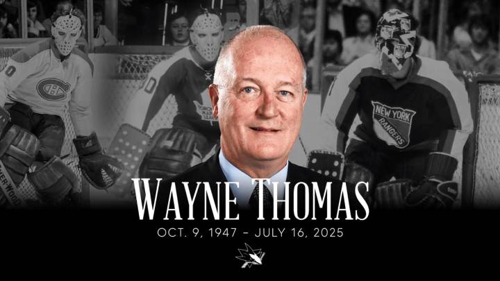 Former goalie, Sharks executive Thomas dies at 77