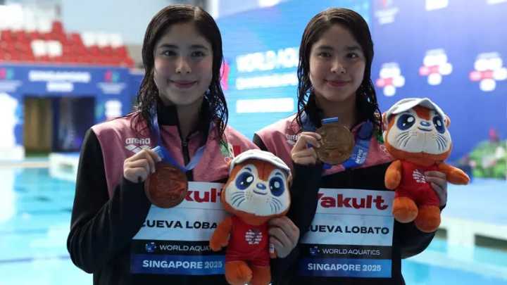 Lía y Mia Cueva ganan bronce en los 3 metros sincronizados del Mundial de Singapur