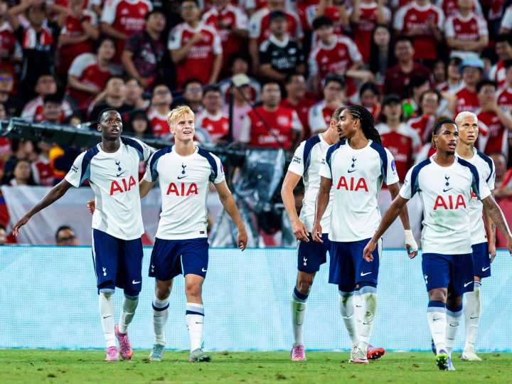 Tottenham sink Arsenal as Sarr hits wondergoal from halfway line