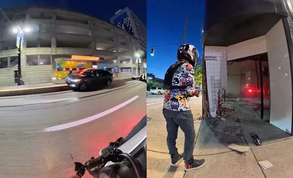 Video captures moment Detroit driver crashes through Midtown building