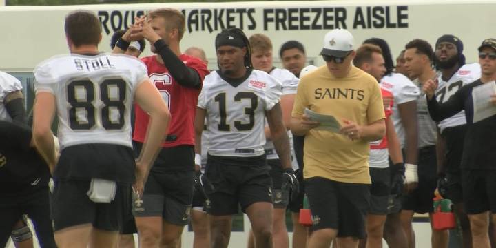 Saints begin training camp under Kellen Moore; QB battle back in full swing