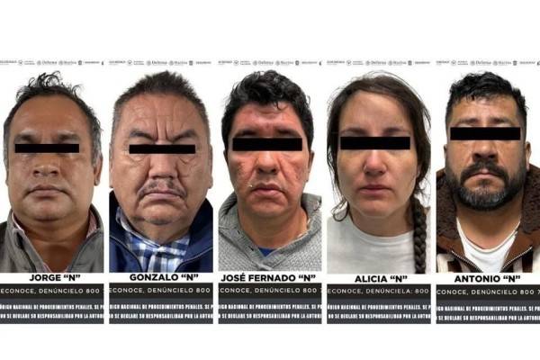 Fijan prisión preventiva a 5 por extorsión en Edomex