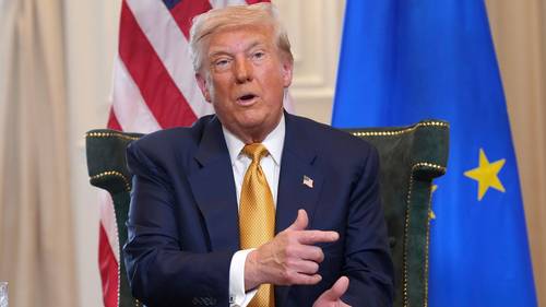 Trump shows off golf courses for Britain's leader as Gaza crisis looms