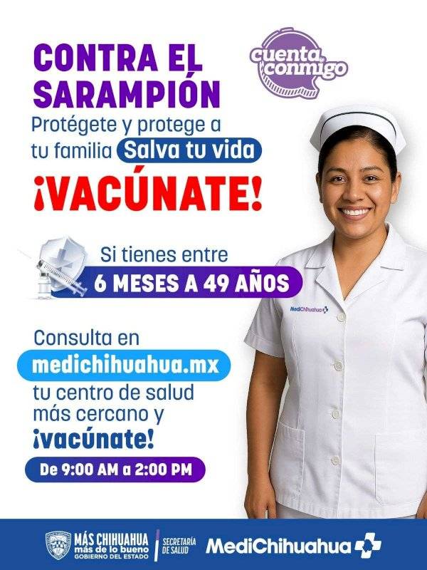 Refuerzan vacunación intensiva contra el sarampión en Parral