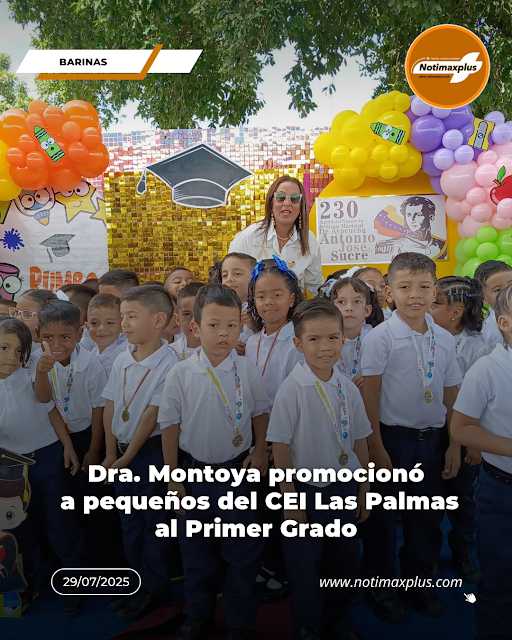Dra. Montoya promocionó a pequeños del CEI Las Palmas al Primer Grado