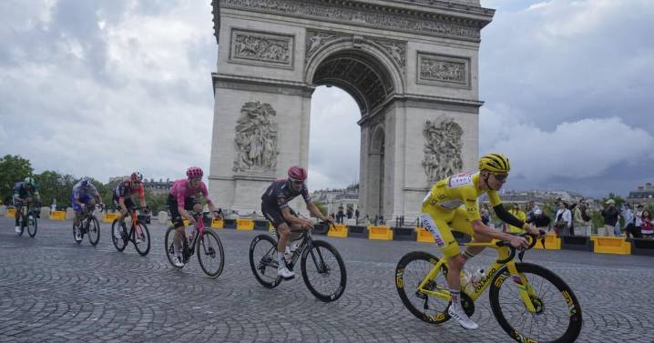 Slovenian rider Tadej Pogačar wins the Tour de France for the fourth time