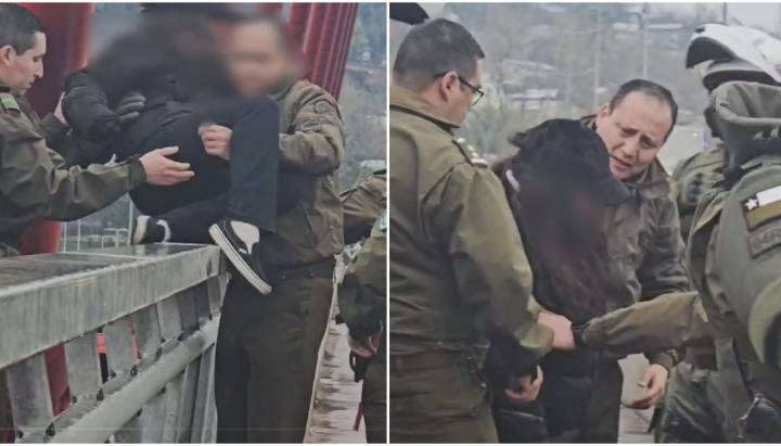 Carabineros contiene a mujer de 28 años que intentó lanzarse desde puente en Padre Las Casas