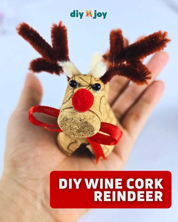 Easy DIY Wine Cork Reindeer