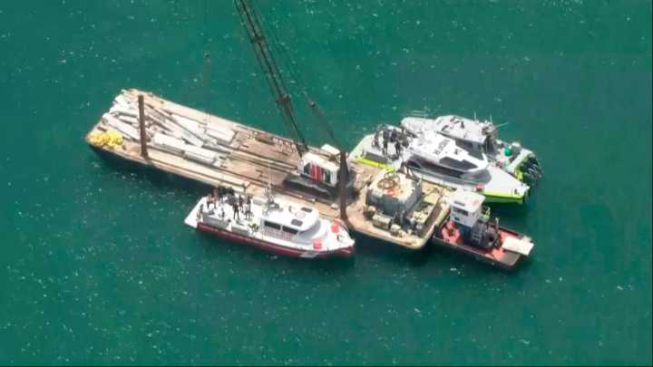 6 people, including 5 kids, hospitalized after barge strikes sailboat