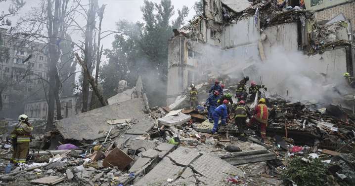 Russian missiles and drones hit Kyiv, killing 9 people