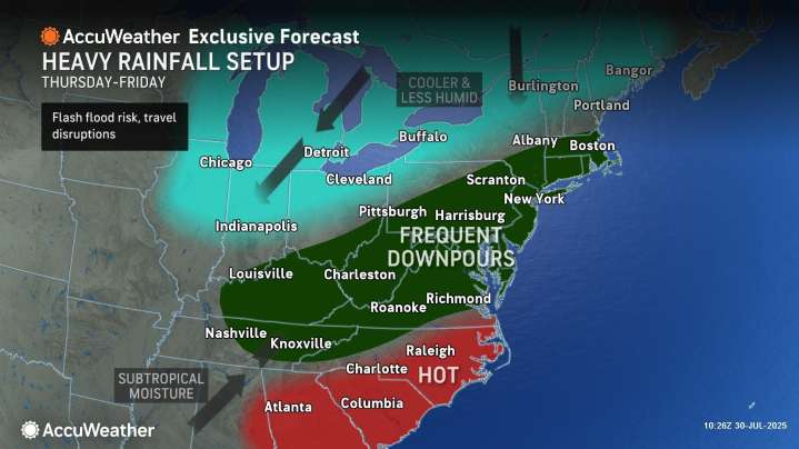 Heavy downpours, possible flooding on the way to Massachusetts