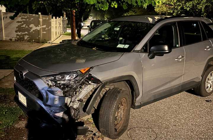 Hit-and-run driver caught on video crashing into vehicle on residential Staten Island street