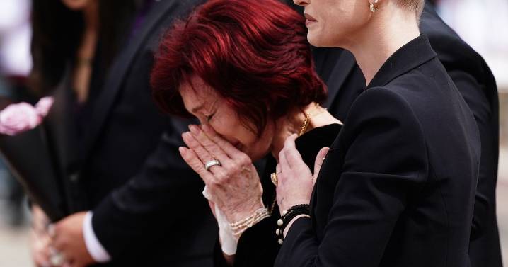 Heartbroken Sharon Osbourne 'carried by her children' as she visits Ozzy memorial