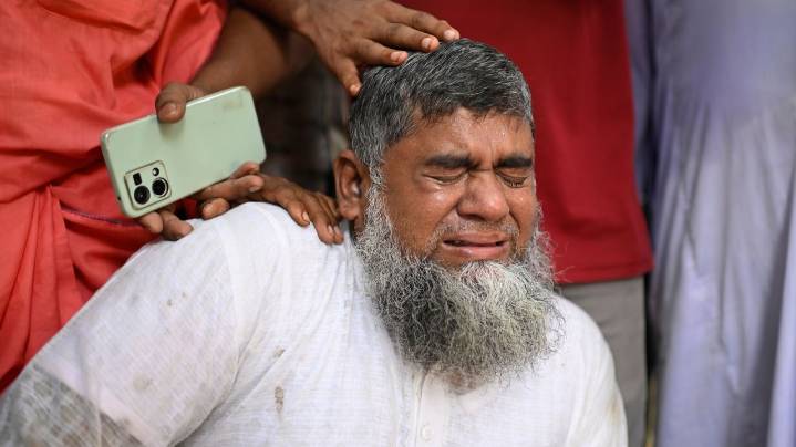A Bangladesh air force jet crashes into a school in Dhaka, killing at least 27 people