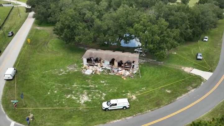 Deputies: Heavy machinery used to damage Lake County home; profanity-laced message written on side of house 