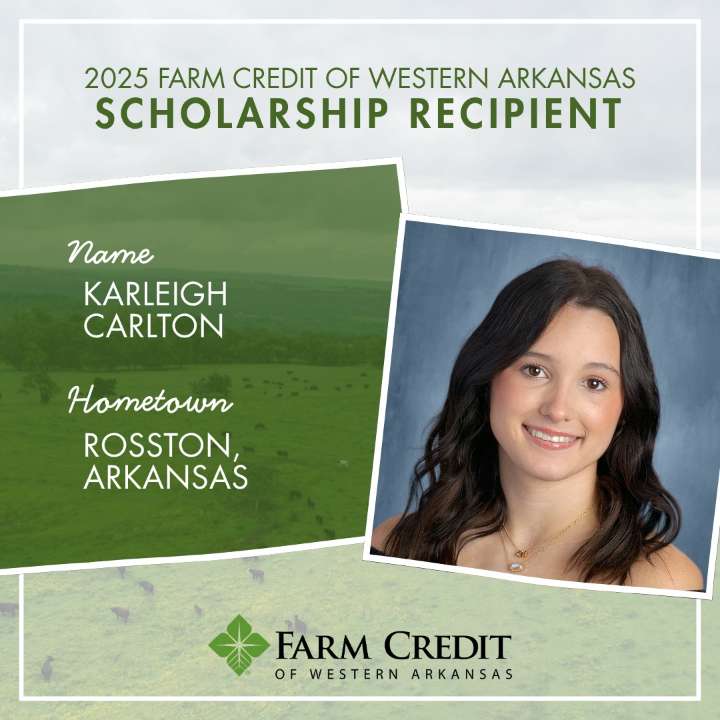 Karleigh Carlton Farm Credit of Western Arkansas scholarship recipient