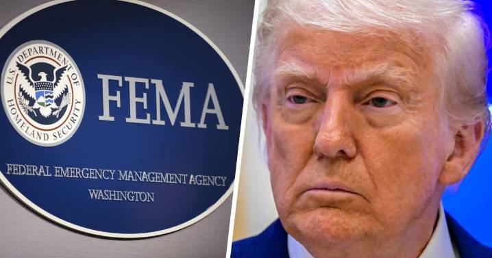 Trump tours Texas flood damage as FEMA questions grow