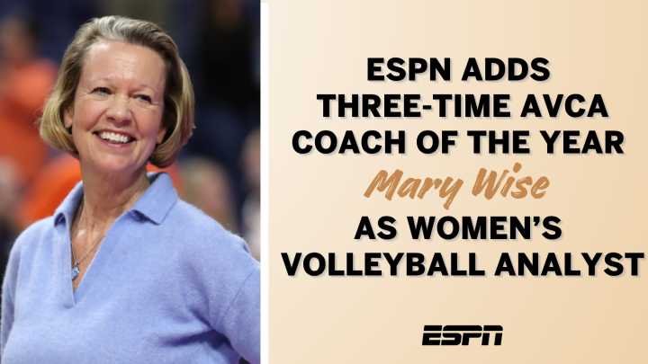 Three-time AVCA Coach of the Year Mary Wise Joins ESPN as Women’s Volleyball Analyst