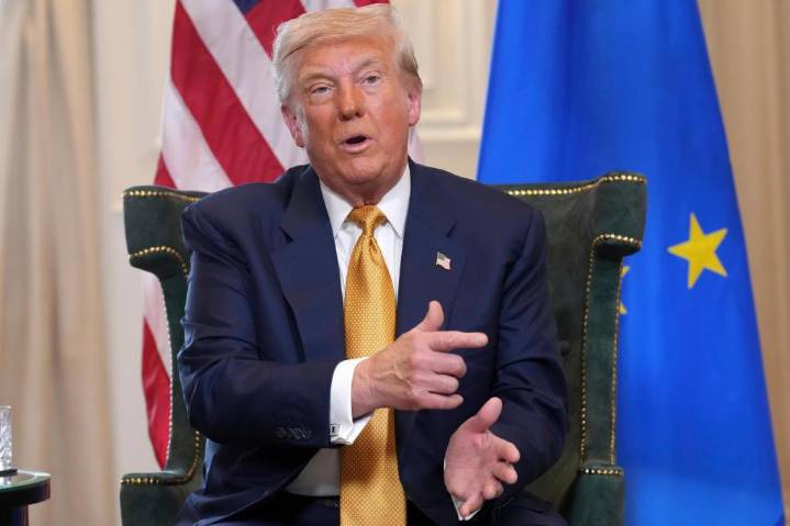 Trump to show off golf courses, hold talks with UK Prime Minister