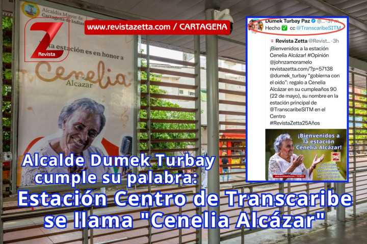 Alcalde Dumek Turbay cumple su palabra: Estación Centro de Transcaribe se llama «Cenelia Alcázar»