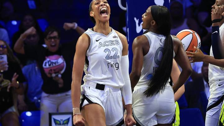 A'ja Wilson drops 37 as Aces hold off Wings rally for 90