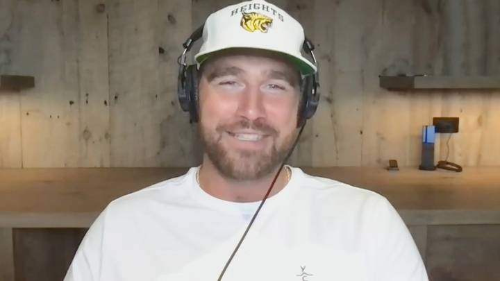 Swifties Spot Travis Kelce Sporting Souvenir T-Shirt From Taylor Swift Vacation