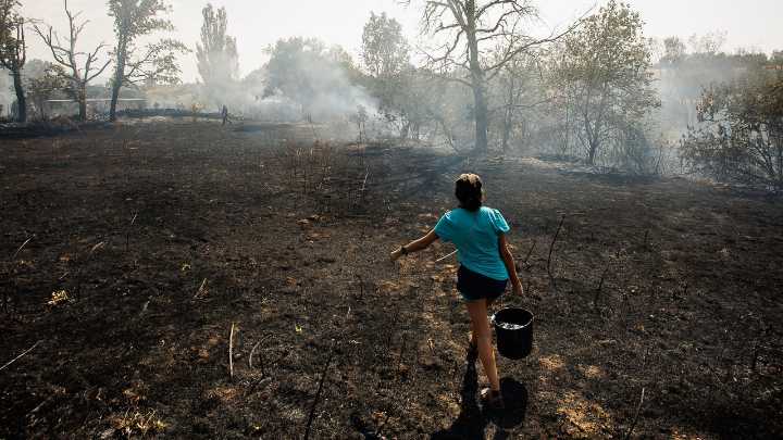 Controlado un incendio declarado a pocos metros de Morasverdes (Salamanca) que movilizó a más de una decena de medios