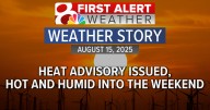 Hot and humid into the weekend, heat advisory issued