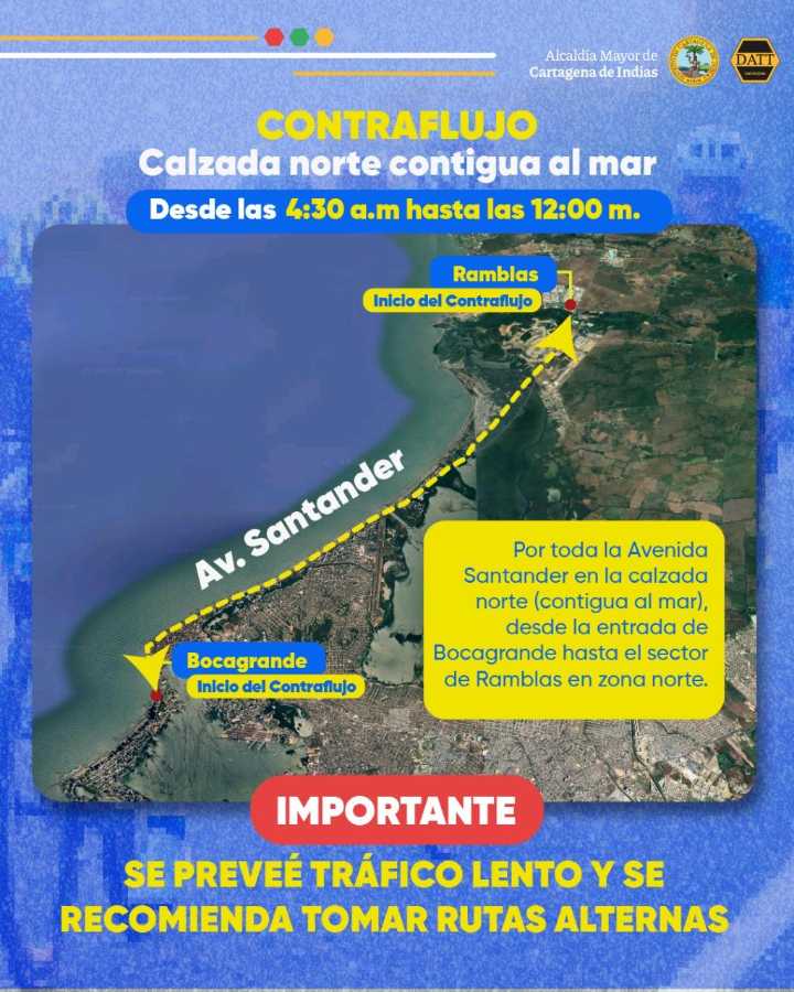 Cartagena activa Plan de Tránsito por el “Reto Movistar” este domingo