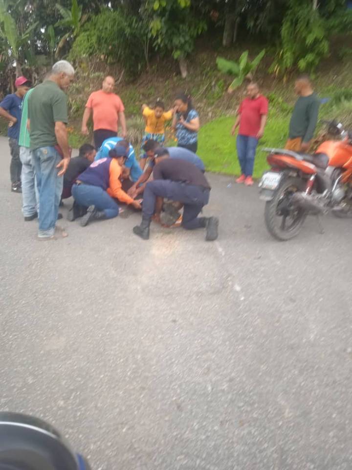 Motorizado resultó herido tras accidente en Santa Inés, parroquia Teresén