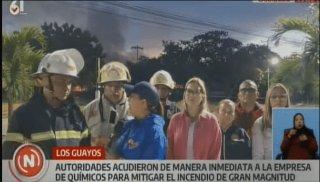 Controlan incendio en empresa procesadora de químicos en Los Guayos