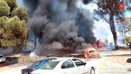 Un incendio calcina cuatro coches en el aparcamiento de la ermita de San Martín de Valdeiglesias