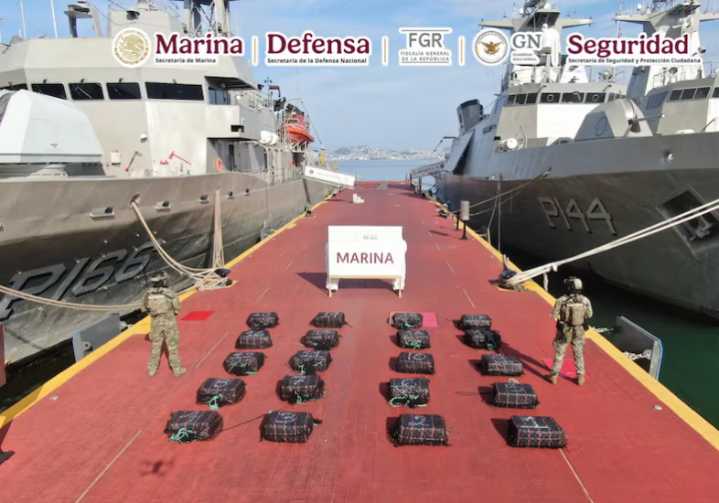 Gabinete de Seguridad asegura más de media tonelada de cocaína en costas de Guerrero