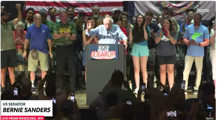 Sanders speaks at “Fighting Oligarchy” rally in Ohio County