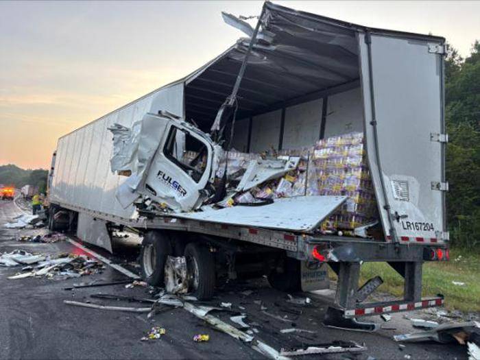 Two tractor-trailers crash on Thruway