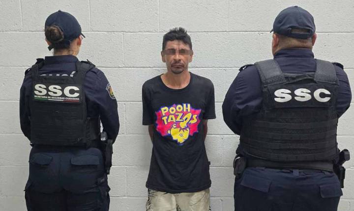 Detienen a sujeto con historial de robos en Cozumel por agredir a policías