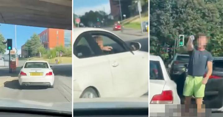 Dad's horror after BMW driver screams racist slurs at him in the road