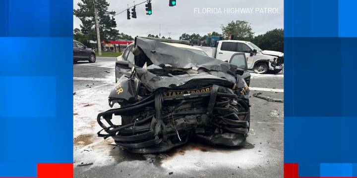 Florida Highway Patrol trooper injured in morning crash