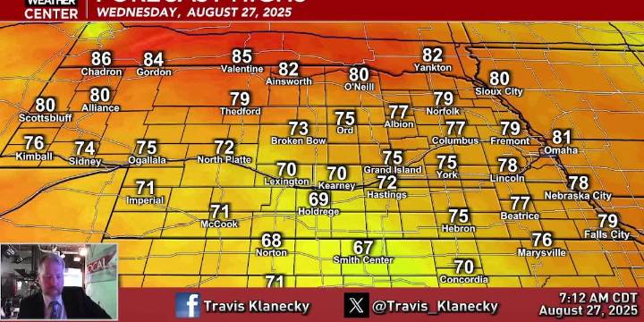 For much of the area, clouds will keep temperatures down again for another day