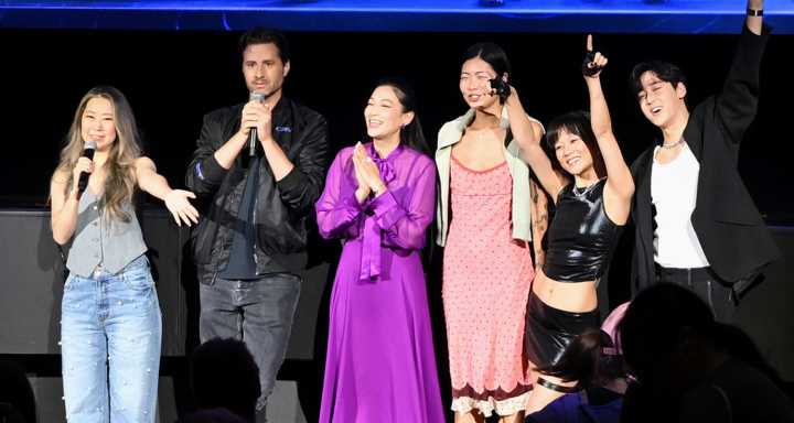 ‘KPop Demon Hunters’ Stars Surprise Fans at NYC Sing-Along Screening | Arden Cho, Kevin Woo, KPop Demon Hunters, May Hong, REI AMI