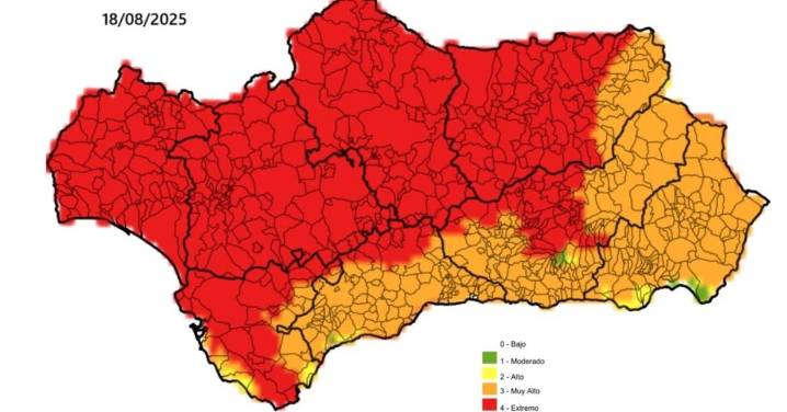 La provincia de Córdoba al completo, en "riesgo extremo" de incendio forestal