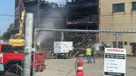 Mammoth building demolition begins on Detroit's west side