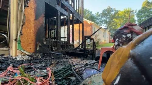 Fire damages home, destroys another in Clayton: 'terrifying'
