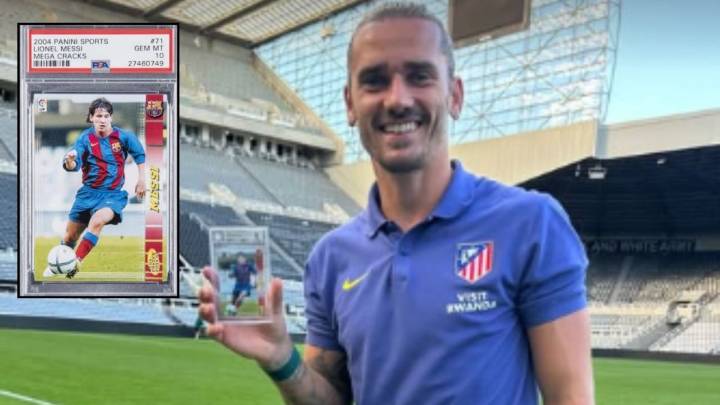 Antoine Griezmann presume tarjeta coleccionable de Messi que vale miles de dólares