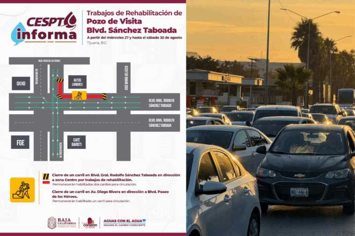 Prepárate para el tráfico en Zona Río. CESPT cerrará parte del bulevar Sánchez Taboada