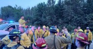 Crews fight wildfire in Baileyville